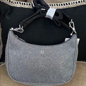 Lululemon Athletica Glittering Silver Shoulder Bag